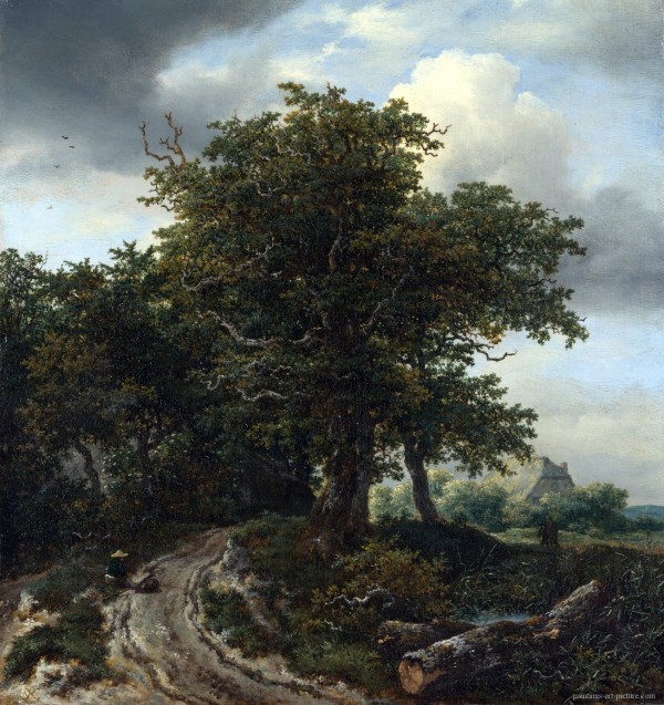 A Road winding between Trees towards a Distant Cottage by Jacob Van Ruisdael